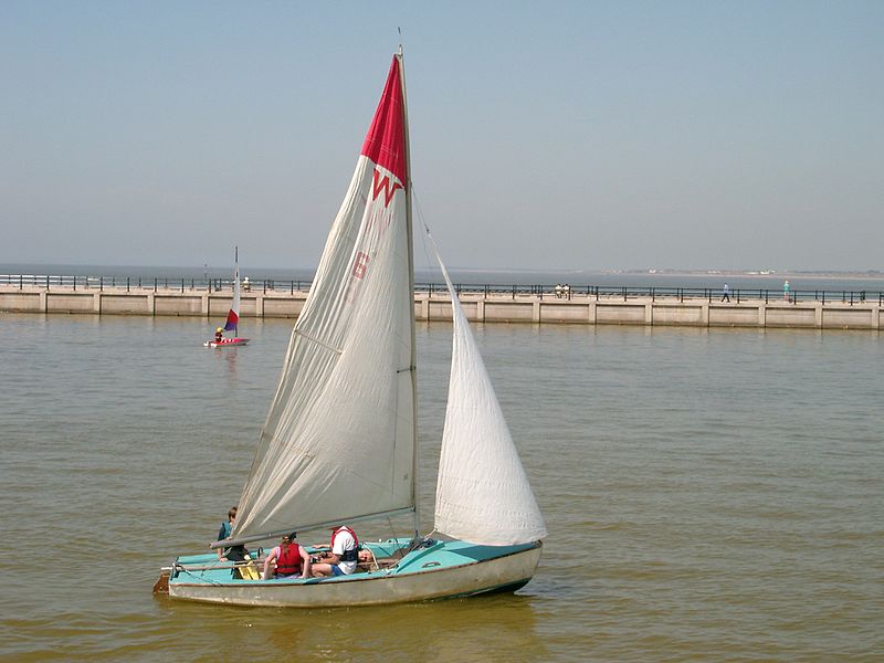 People in a sailing dinghy